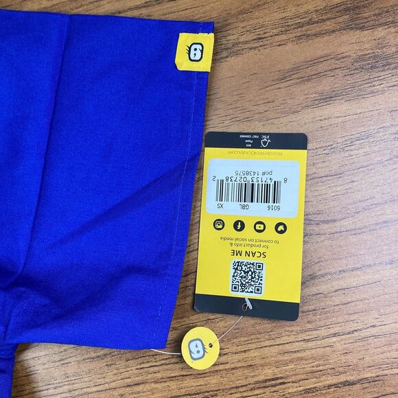 WonderWink True Blue Scrub Top Shirt Sz XS Modern Fit W/pockets Cotton Blend NWT - Picture 4 of 7